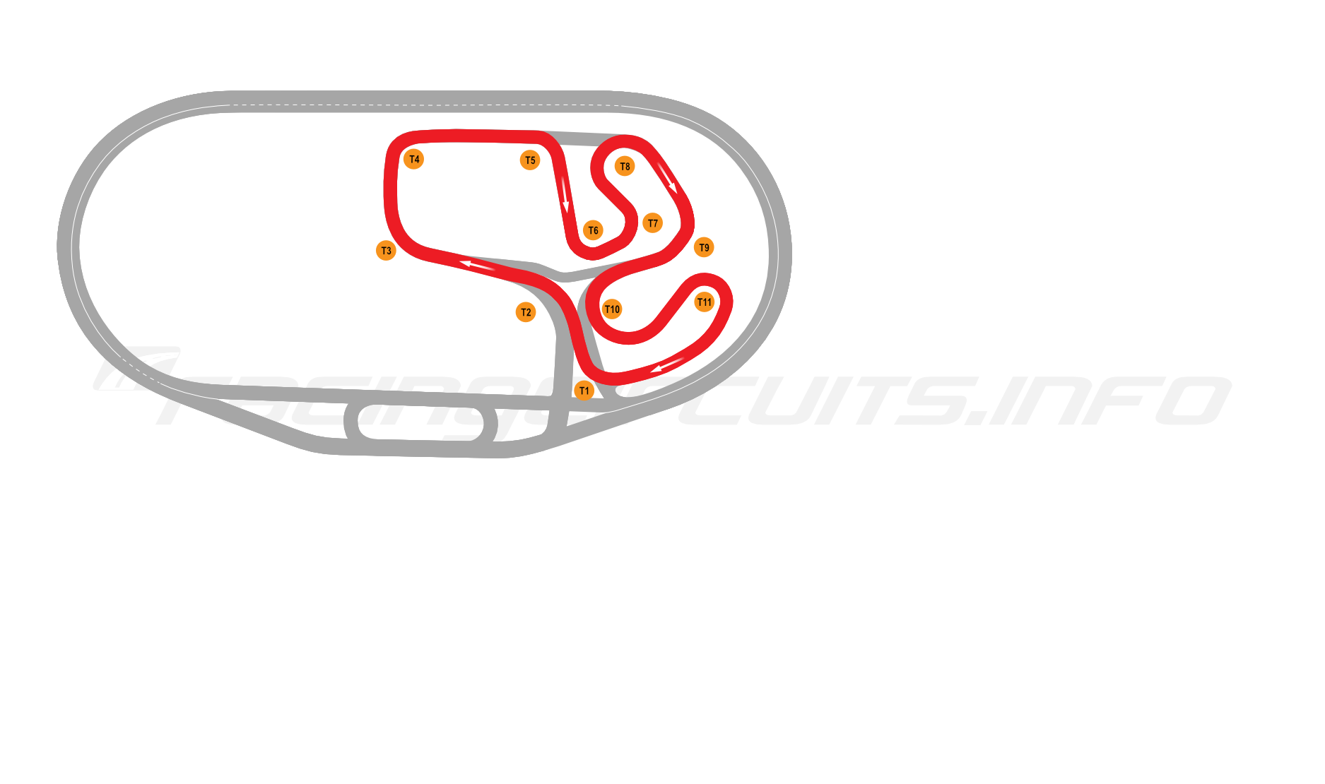 Map of Charlotte Motor Speedway, Infield Road Course 2015-17